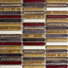 Coffee Shop Decorative Mixed Color Strip Ceramic Glazed Mosaic Tile